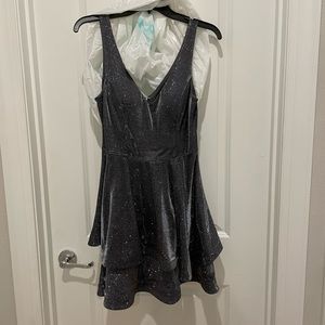 Grey sparkly homecoming dress